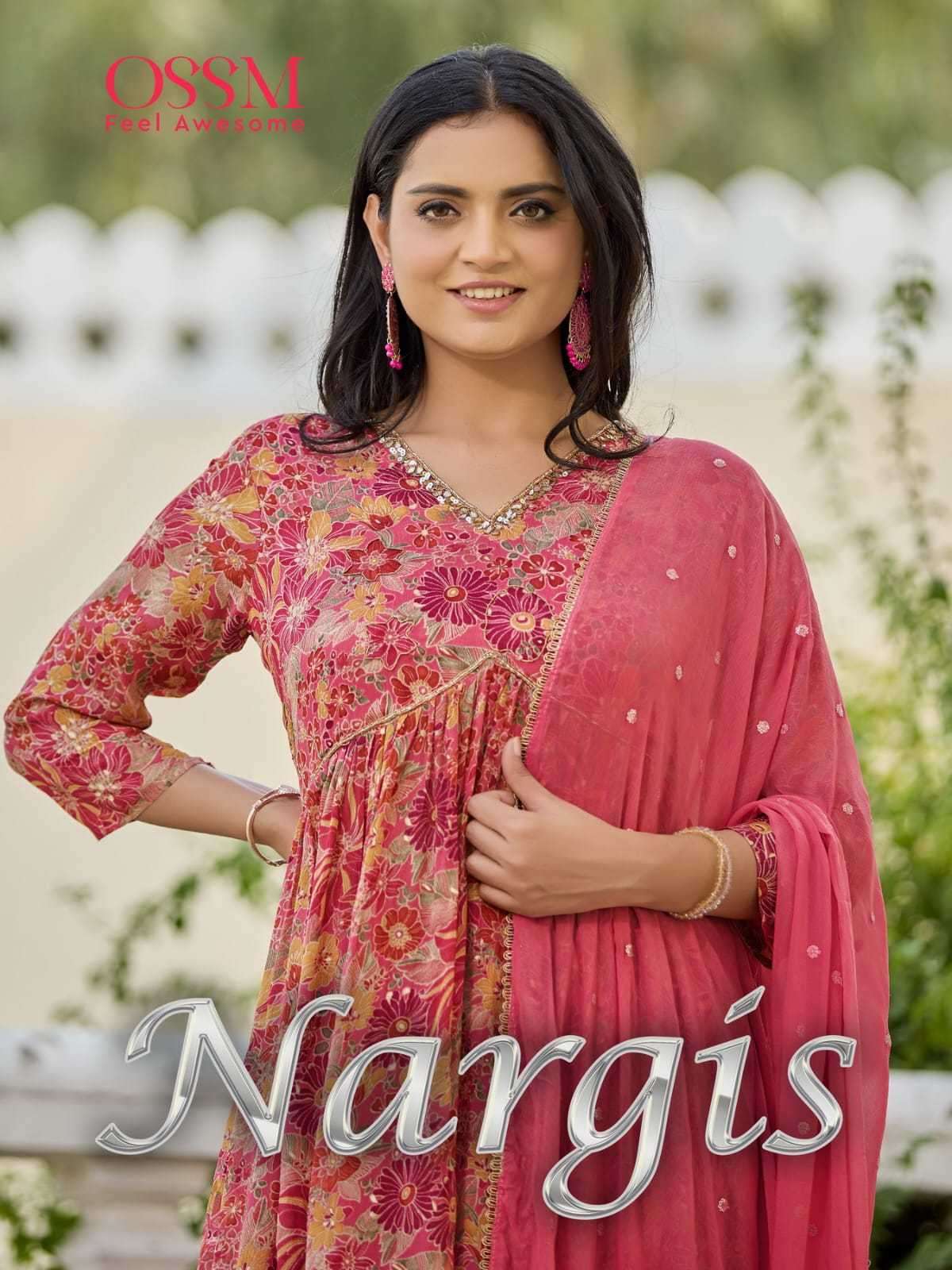 ossm nargis series 101-106 Premium Chinon Foil Print suit