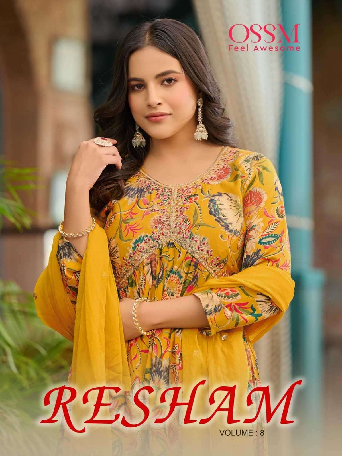 ossm resham vol 8 series 801-806 chanderi modal suit 