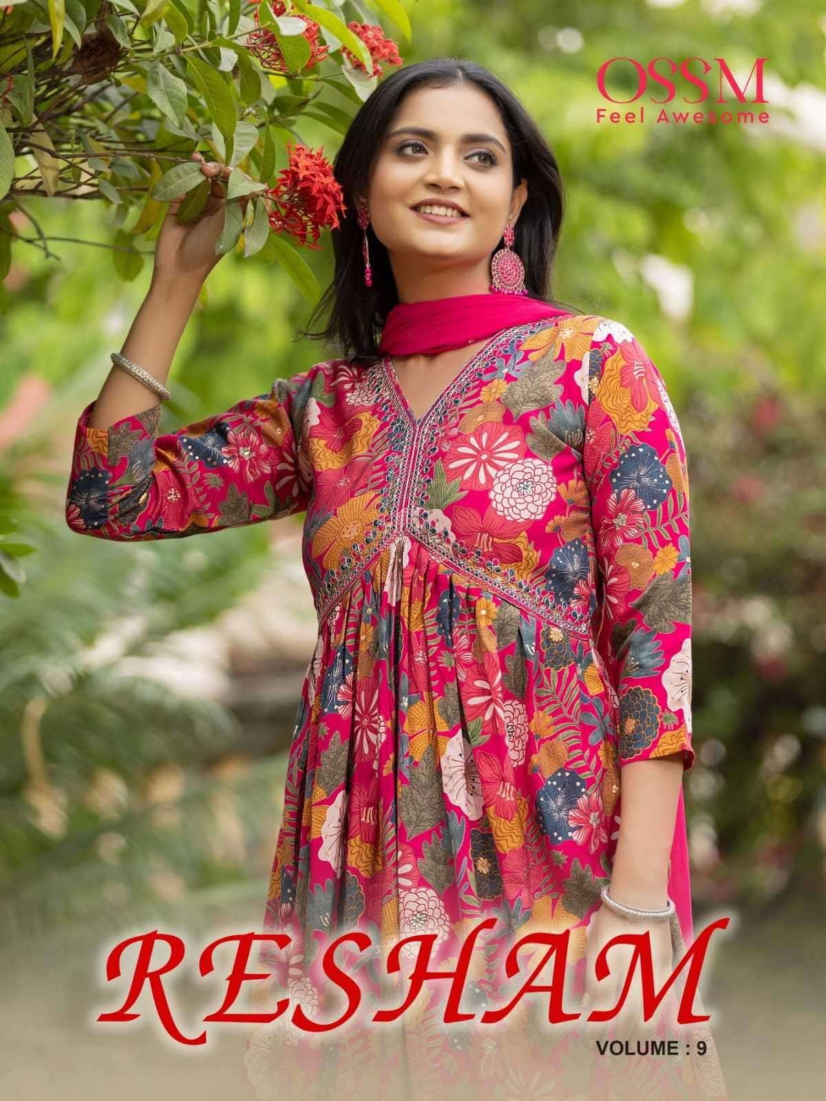 ossm resham vol 9 series 901-906 Premium Chanderi Modal Foil Print suit