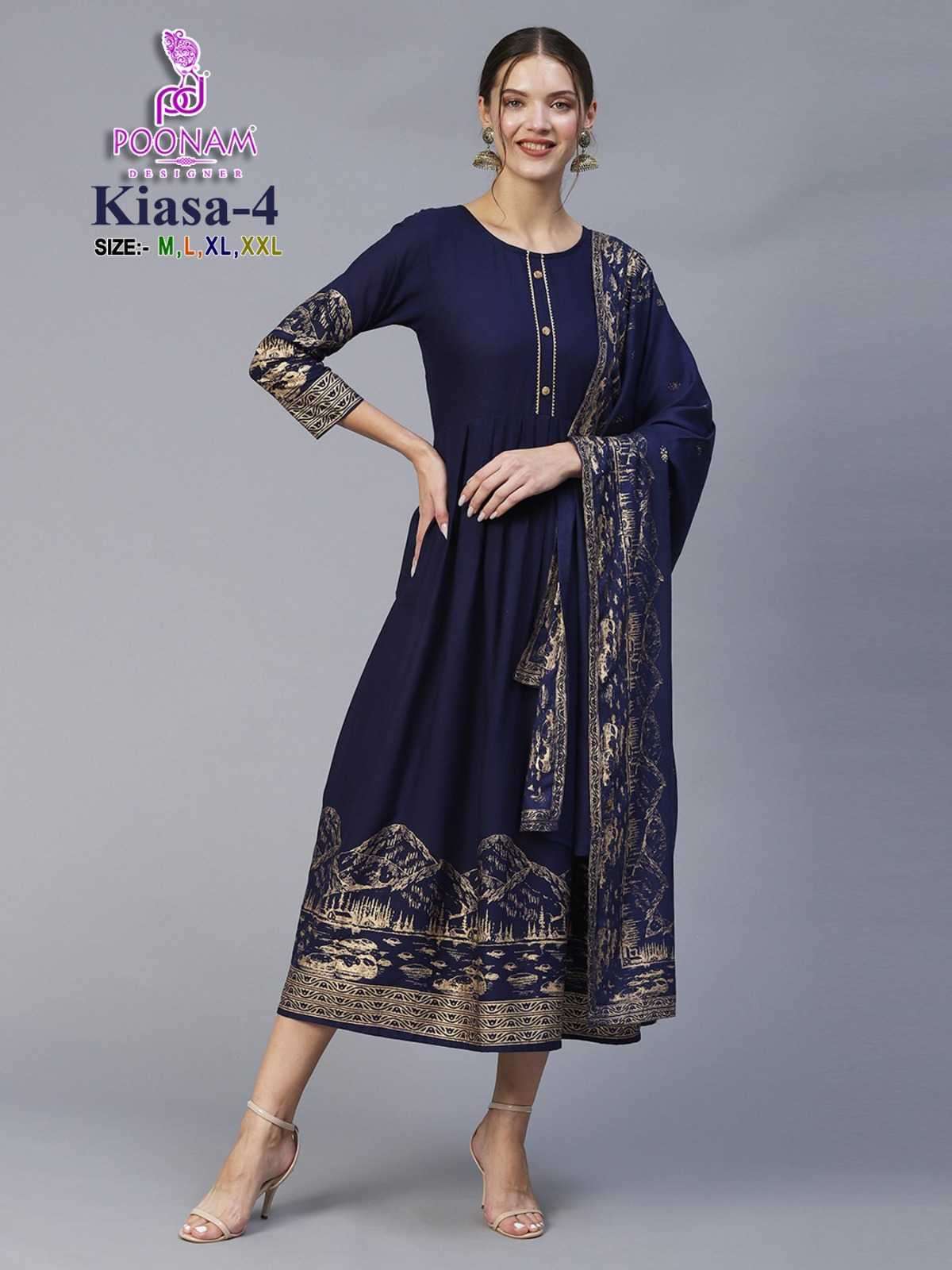 poonam kiasa vol 4 Pure Rayon foil print kurti