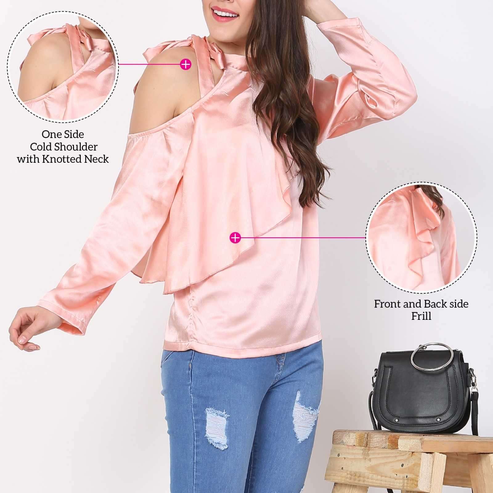 pr glamorous Japanese Woven Satin Silk top