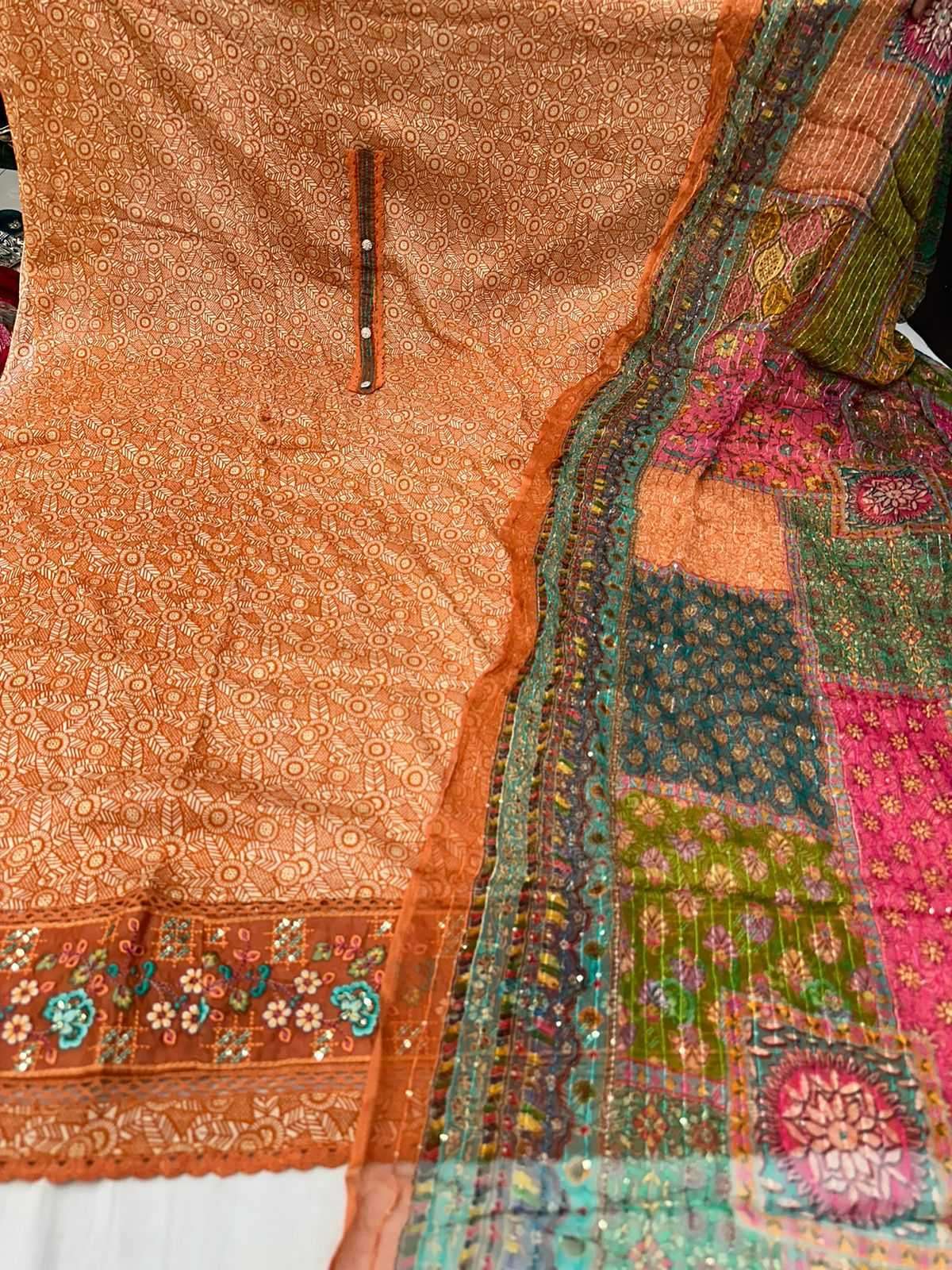 pr sundari Pure viscose chinon foil print suit