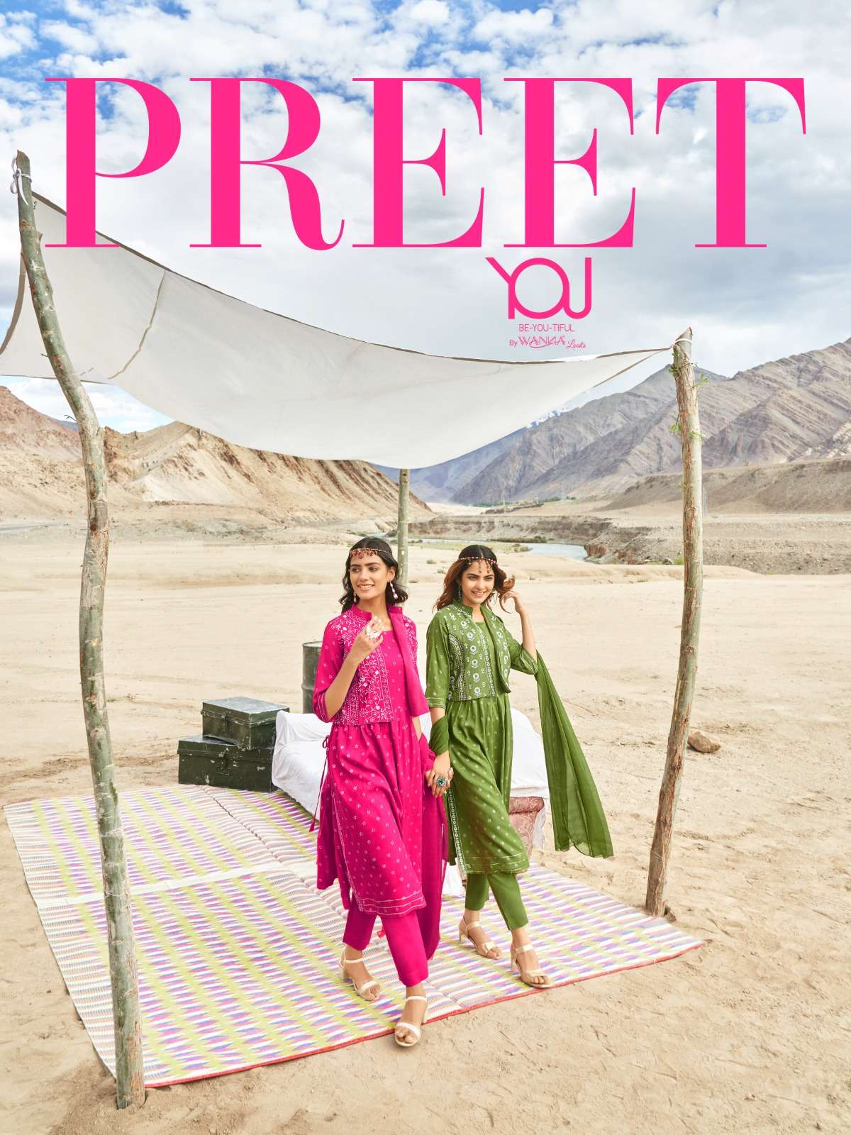 preet designer pure rayon slub suit 