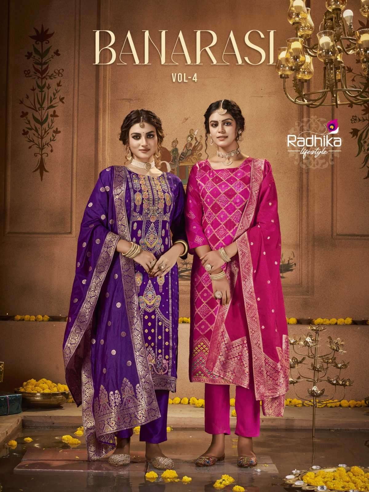radhika banarasi vol 4 series 4001-4004 pure dola silk suit 