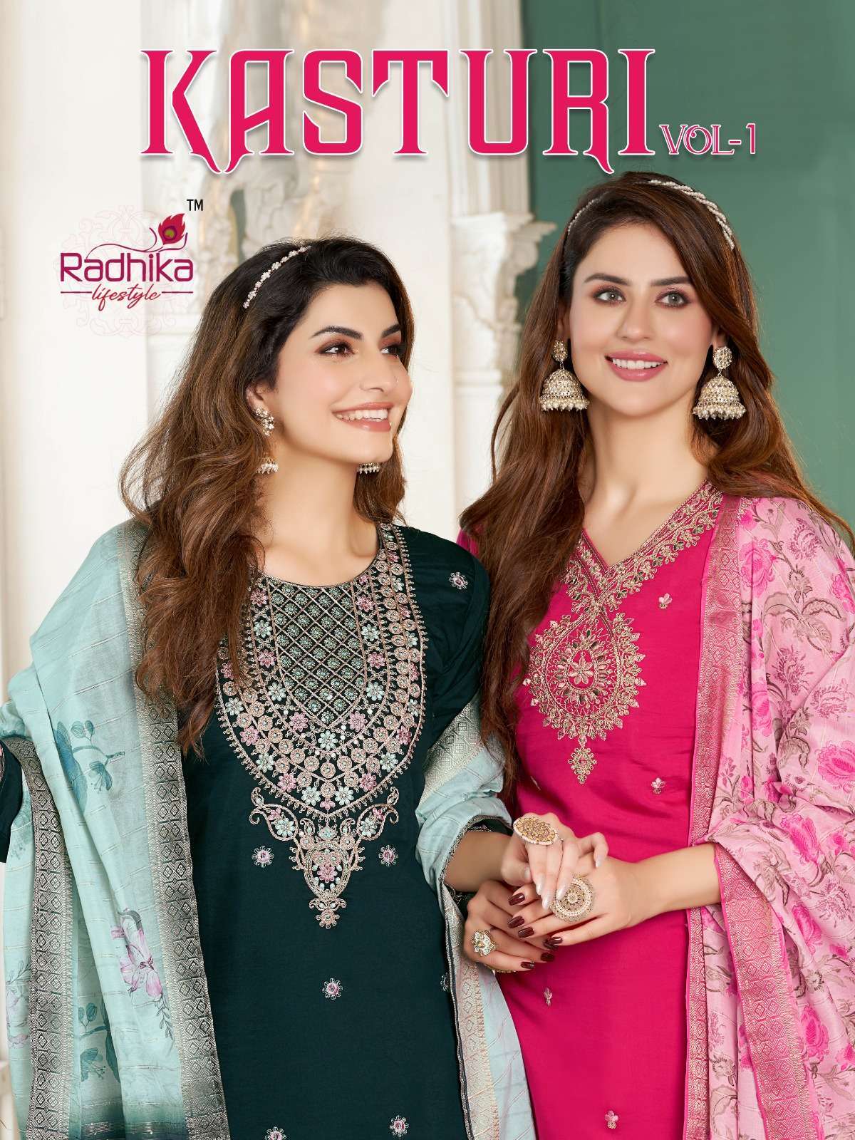 radhika lifestyle kasturi vol 1 series 1001-1006 Roman Silk suit