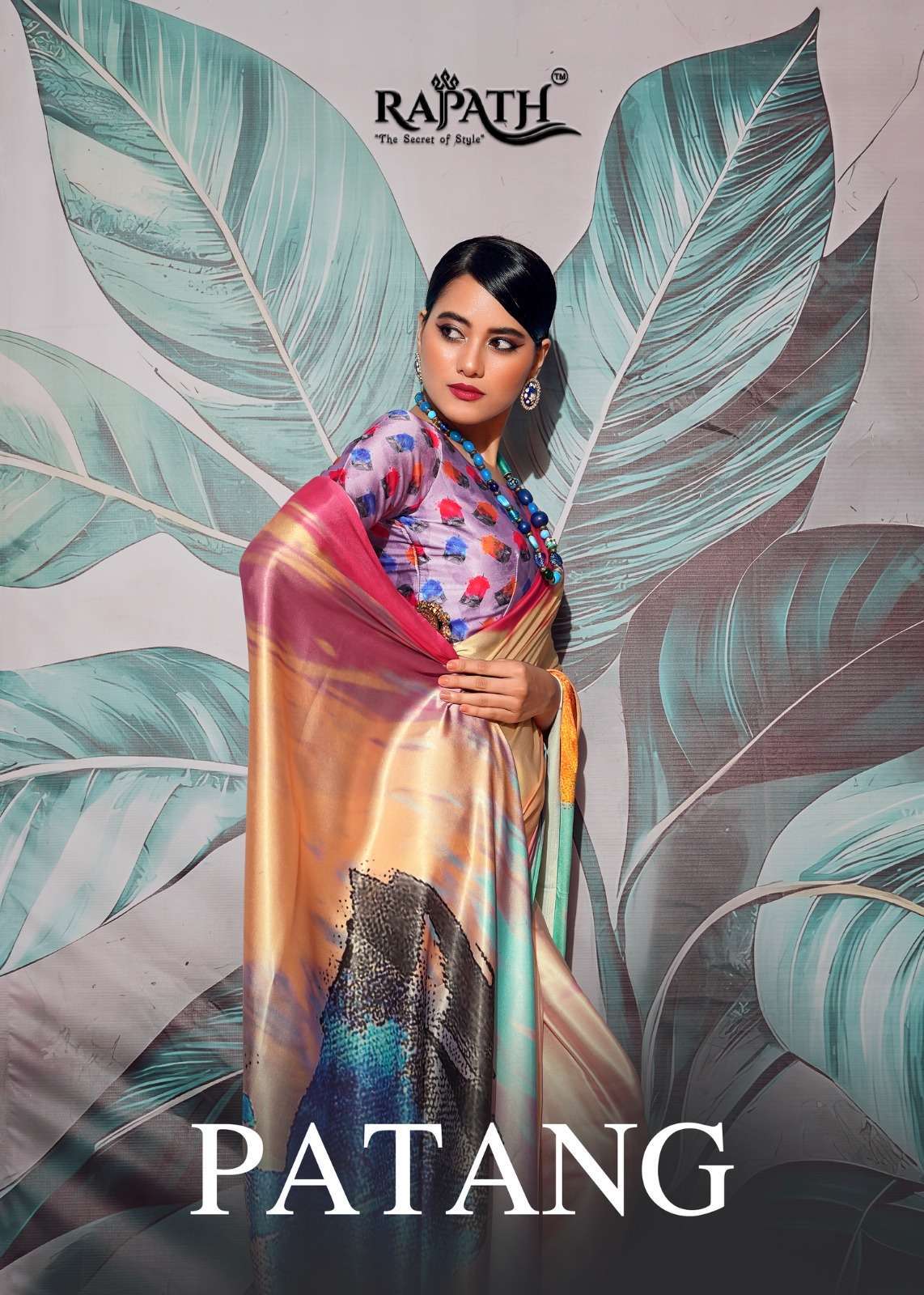 rajpath patang series 190001-190008 Sattin Crape With Digital print saree