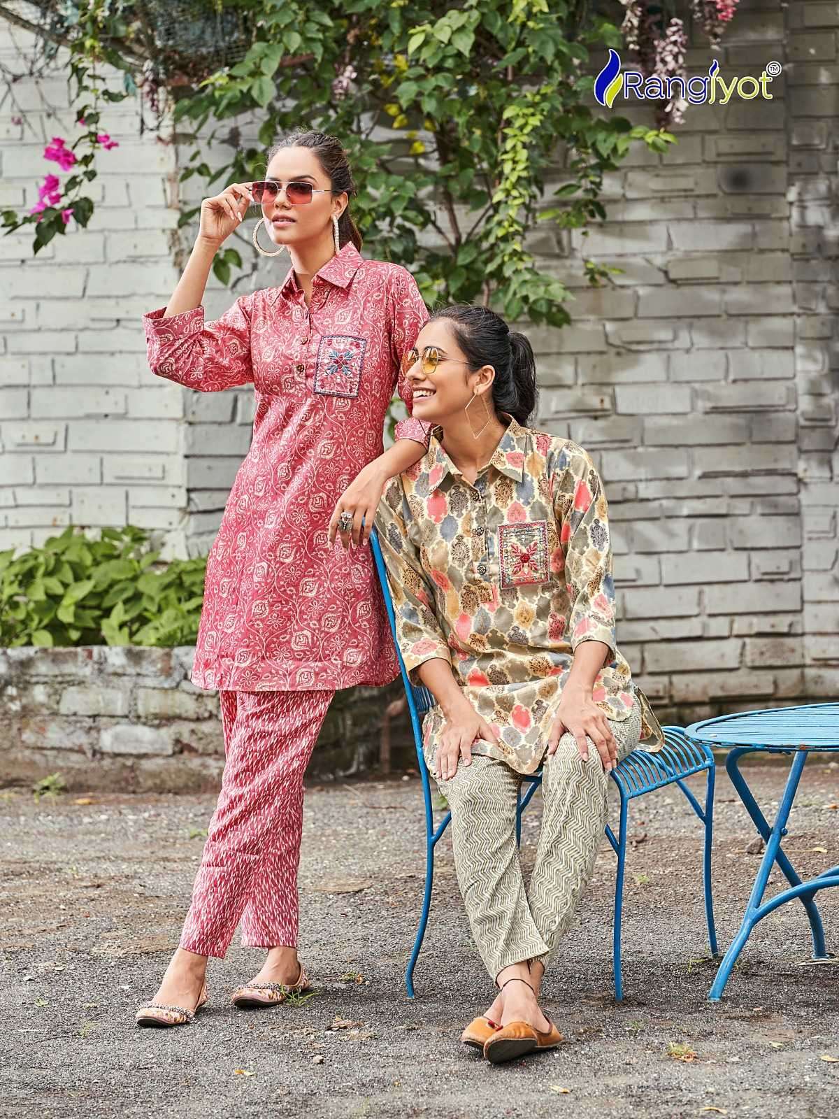 rangjyot shimoni vol 1 series 1001-1005 Premium Capsule Foil Print co-ord sets