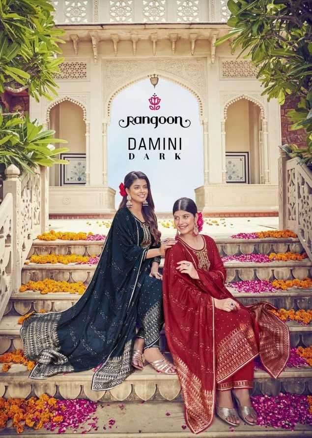rangoon damini dark series 4771-4776  Viscose Jacquard Embroidery suit