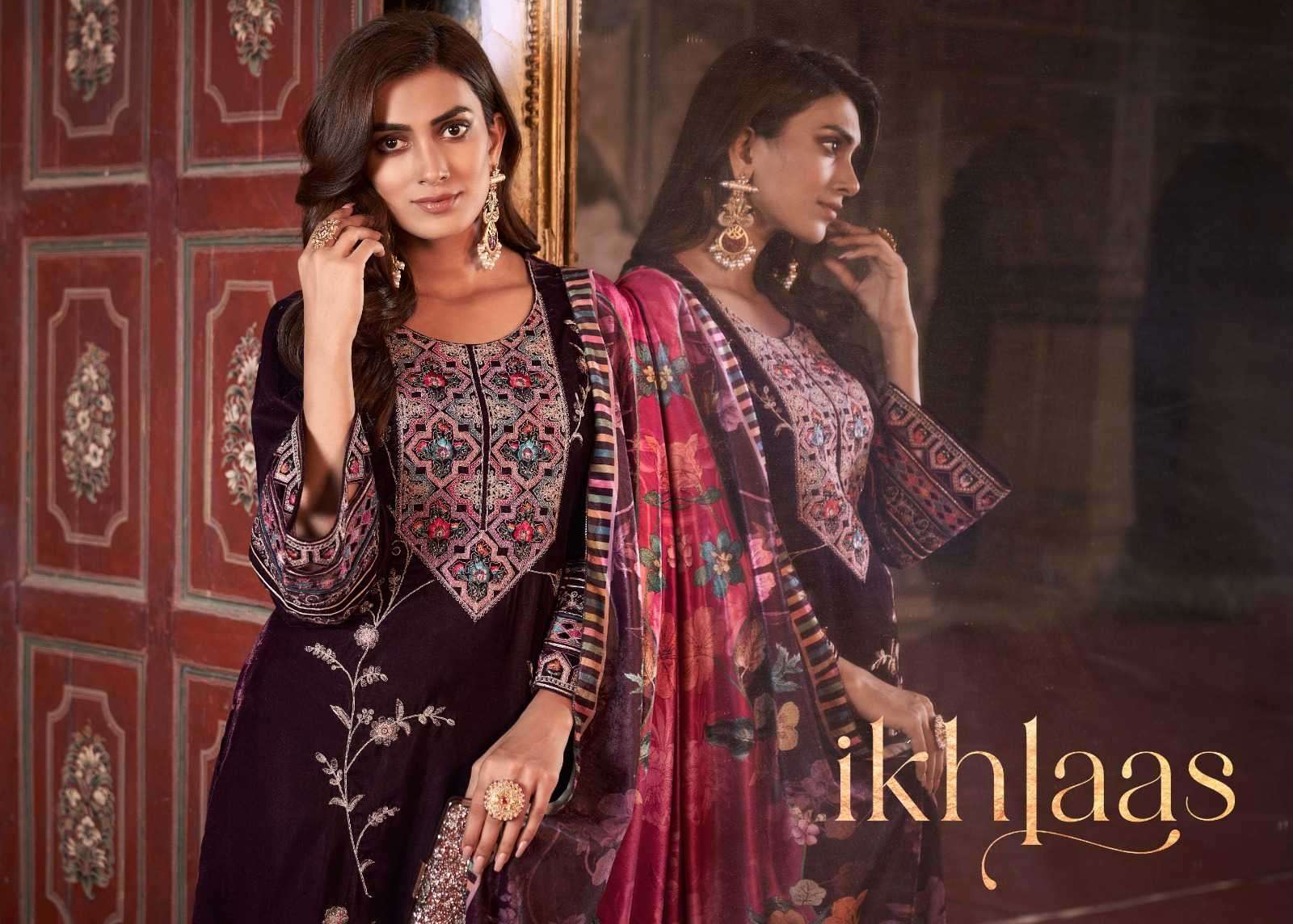 riana ikhlaas series 6100-6105 velvet designer suit