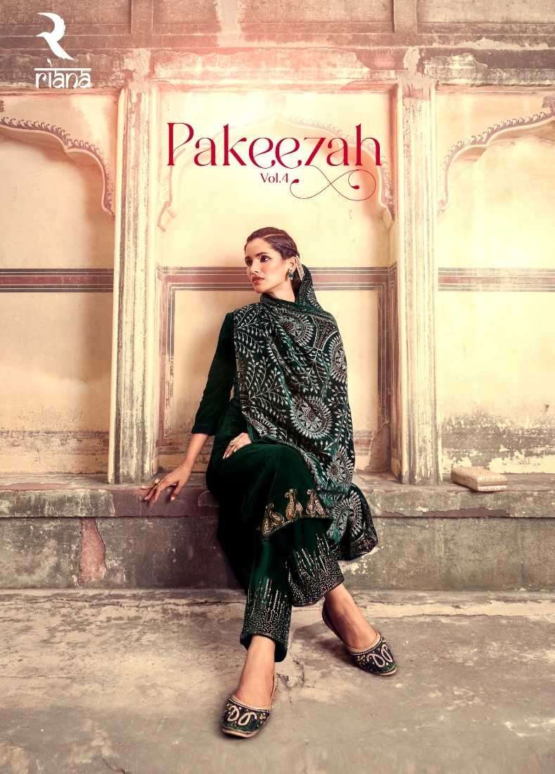 riana pakeezah vol 4 series 70300-70306 velvet handwork suit 