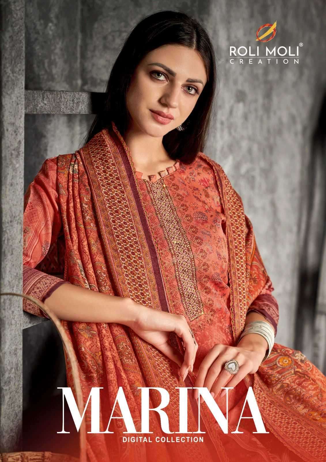 roli moli creation marina series 1001-1008 Pure Pashmina Digital Print suit