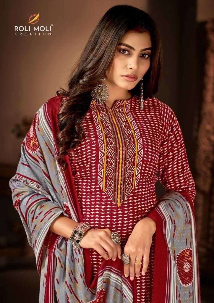 roli moli mehraam series 1001-1008  Pure Pashmina suit