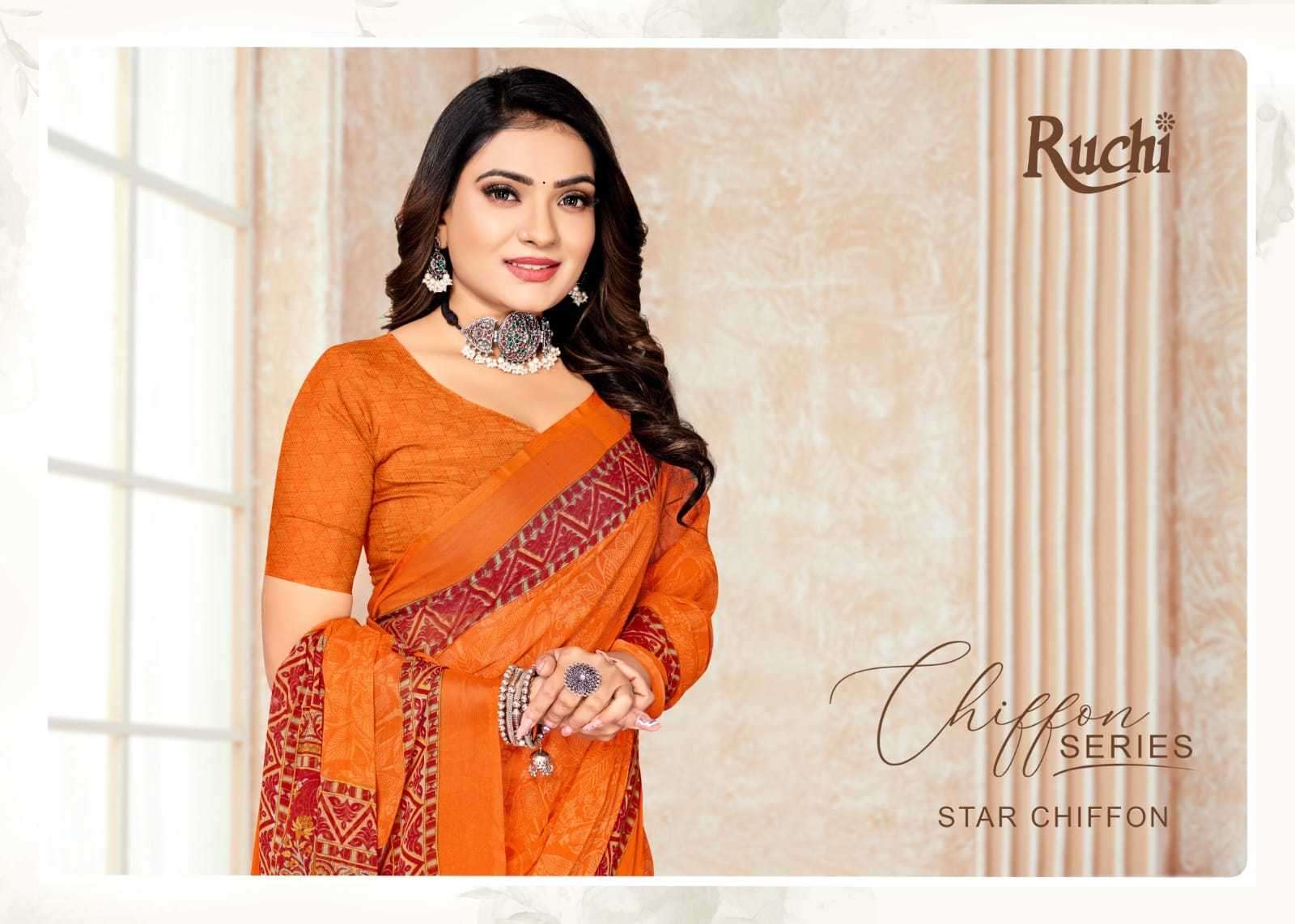 ruchi star chiffon vol 140 series 27704-27706 Chiffon saree