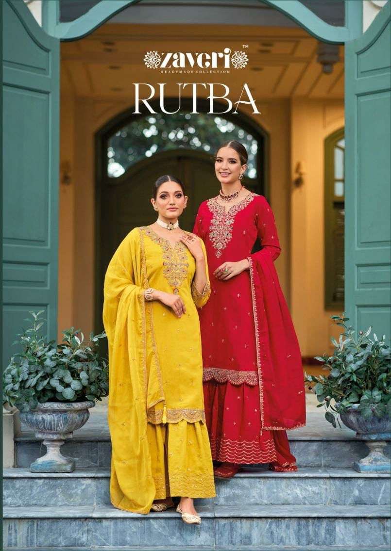 rutba designer heavy roman silk suit 