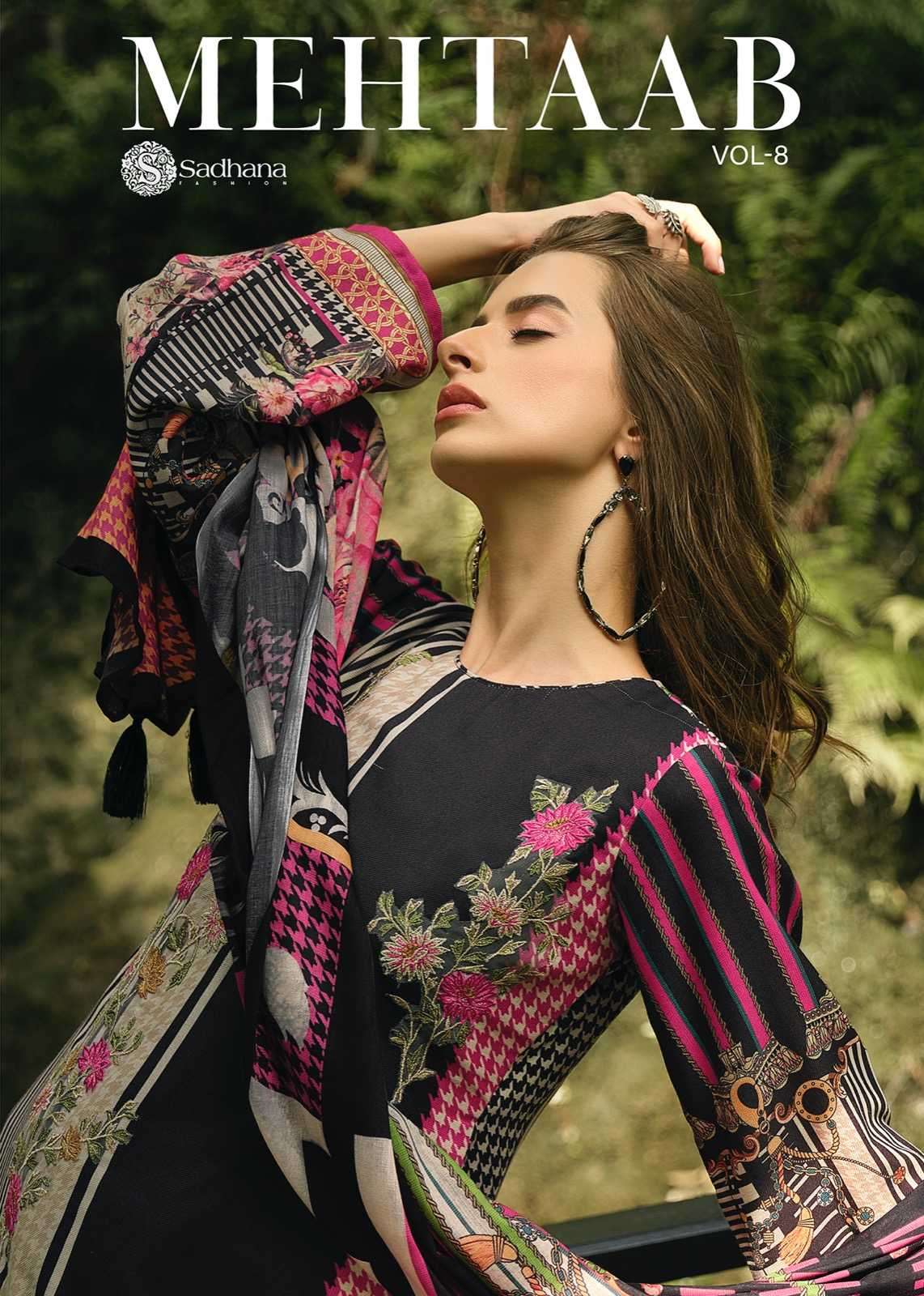 sadhana fashion mehtaab vol 8 series 5272-5279 viscos pashmina suit