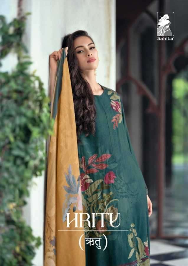sahiba hritu staple twill digital print suit
