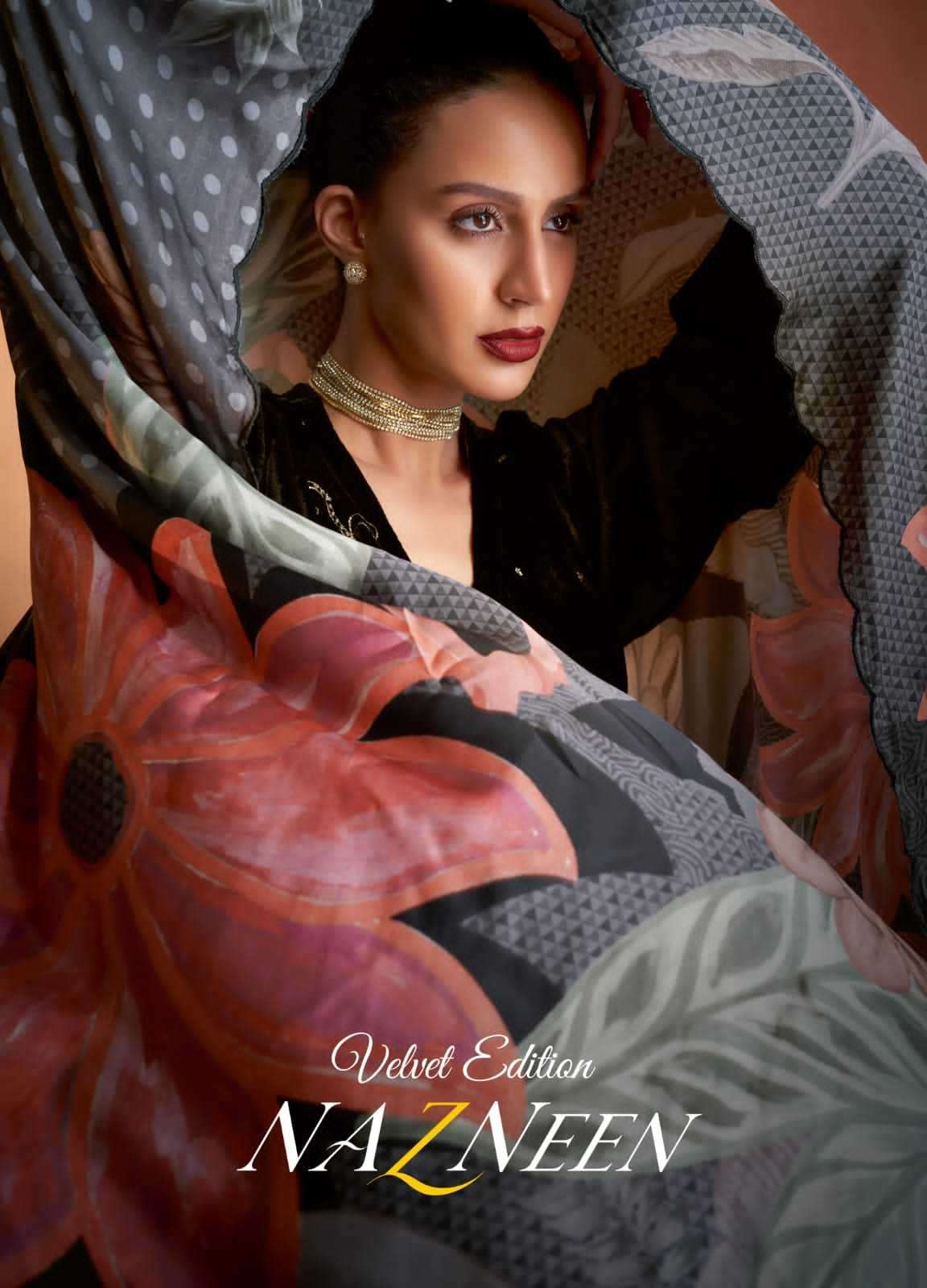 sahiba nazneen velvet edition pure viscose velvet suit 
