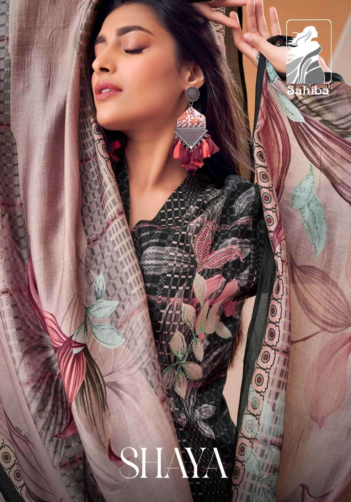 sahiba shaya staple twill digital print suit 