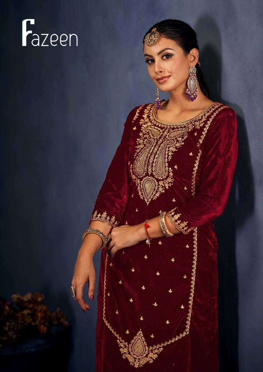 sargam prints fazeen series 1129 premium 9000 velvet suit