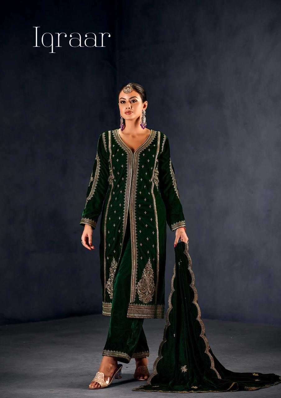 sargam prints iqraar 1117 premium 9000 velvet suit