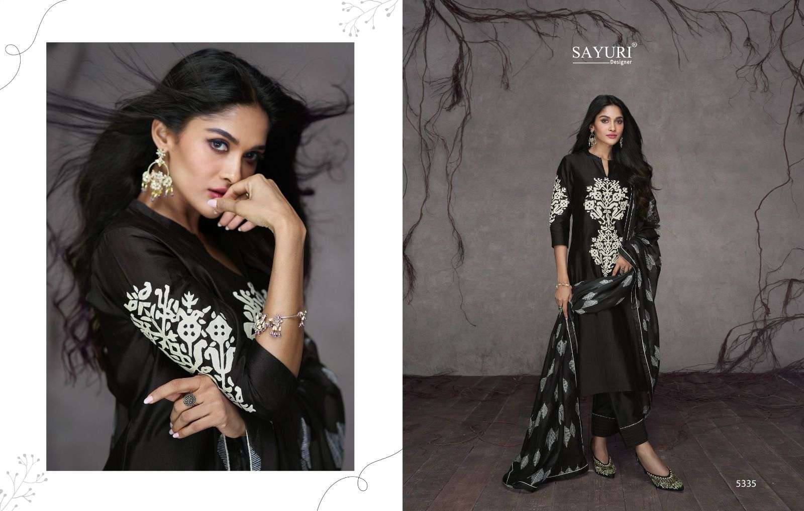 sayuri rubaab designer pure silk suit 