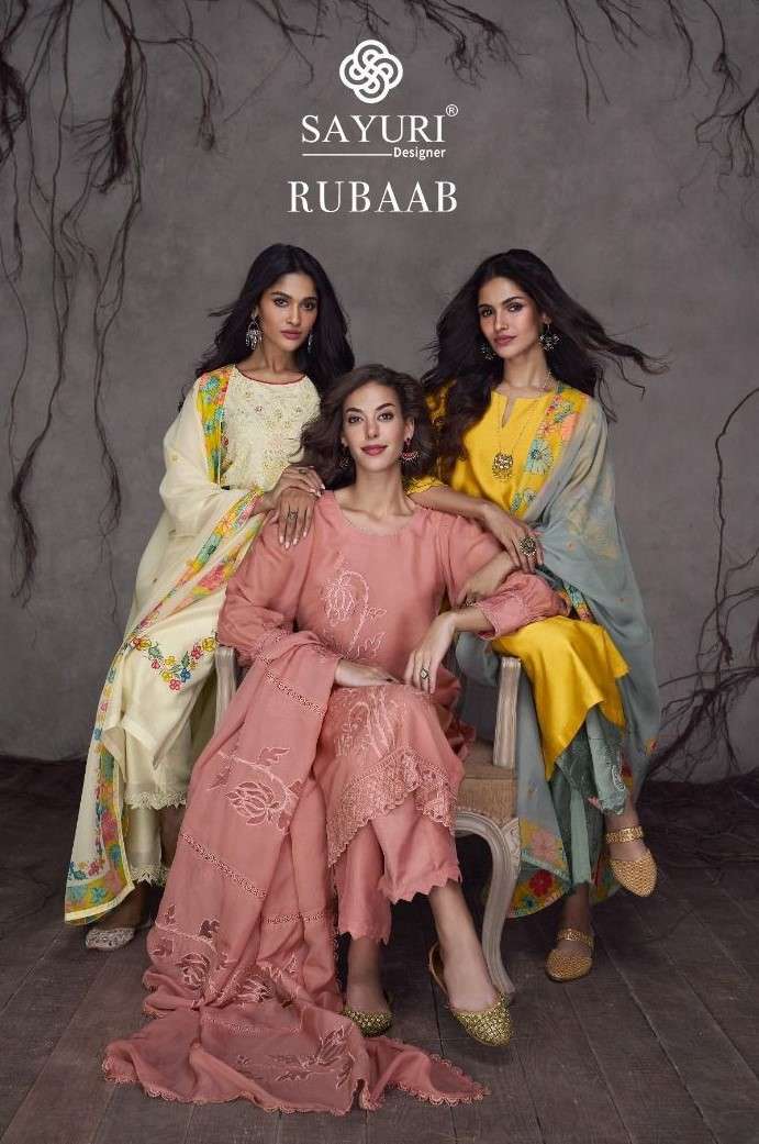 sayuri rubaab series 5332-5335 pure silk suit