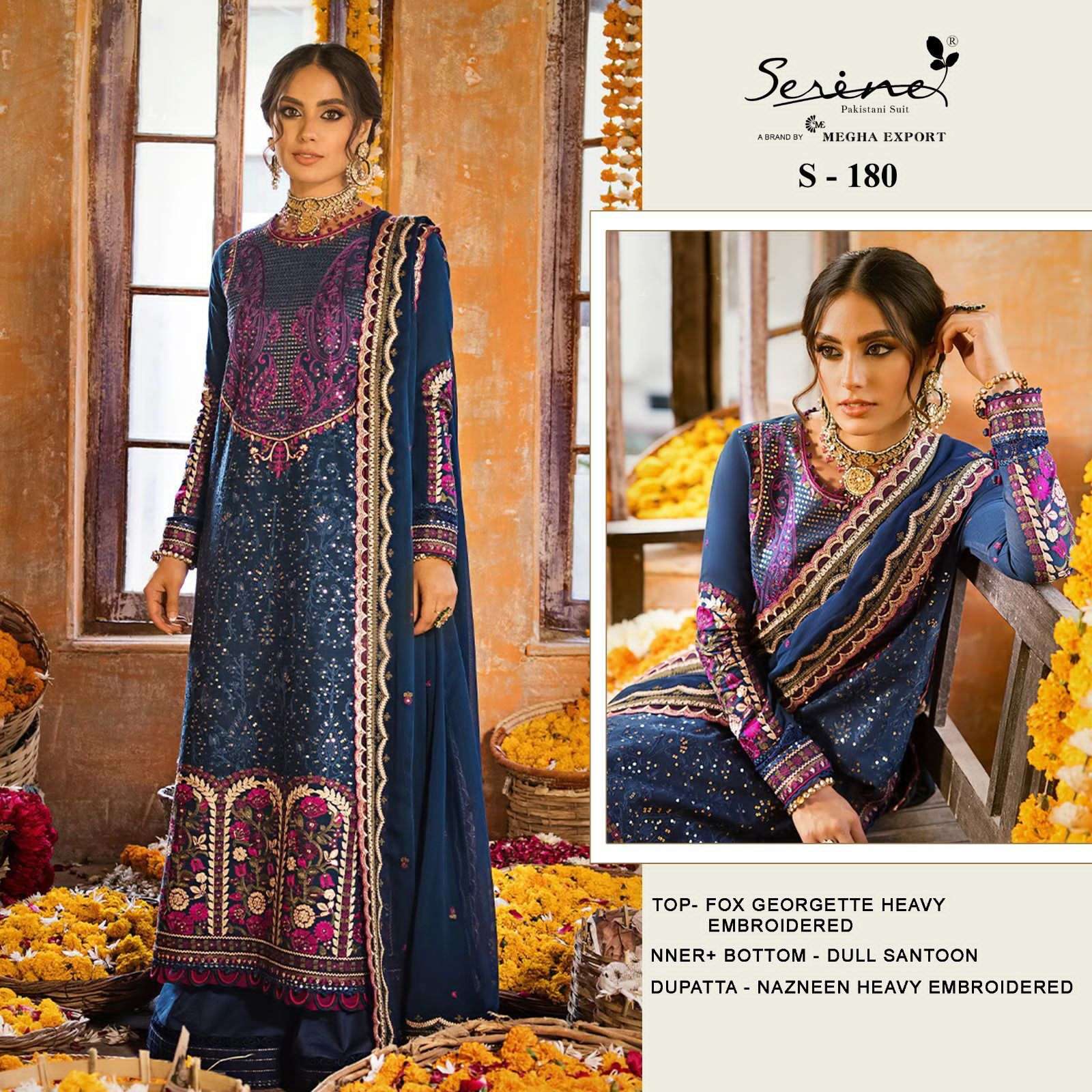serene s-180 designer faux georgette suit 