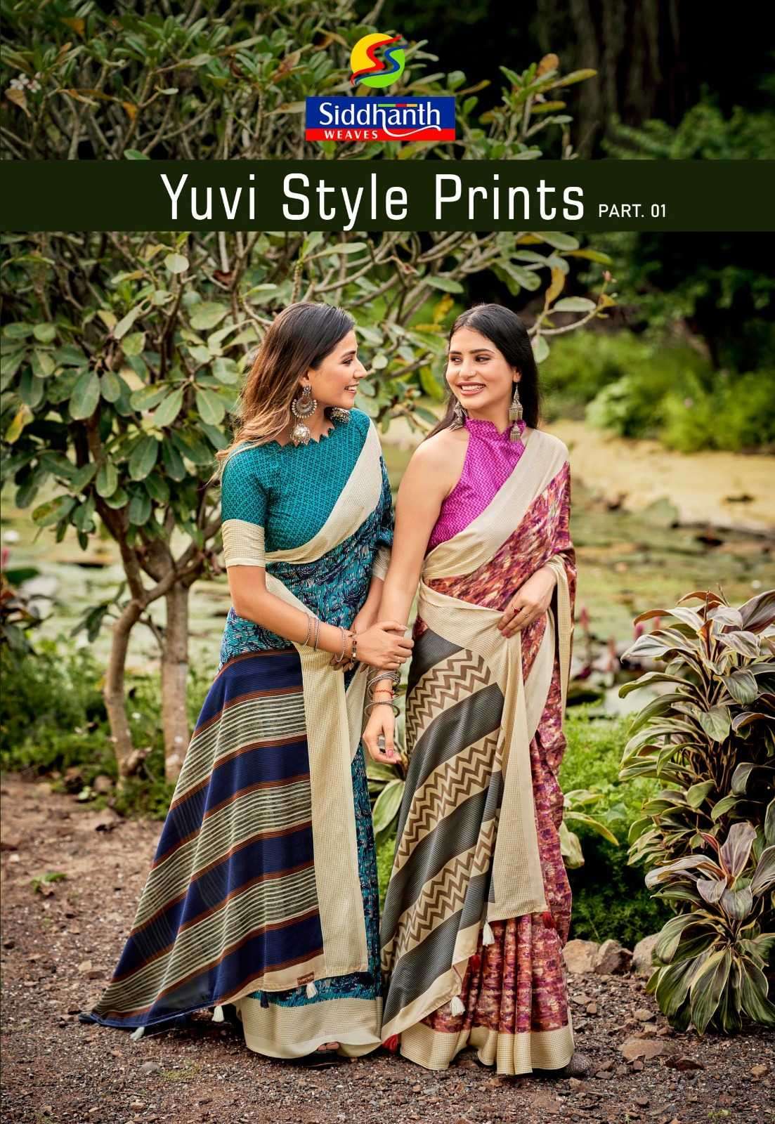 siddhanth weaves yuvi part 01 series 87001-87008 cotton saree