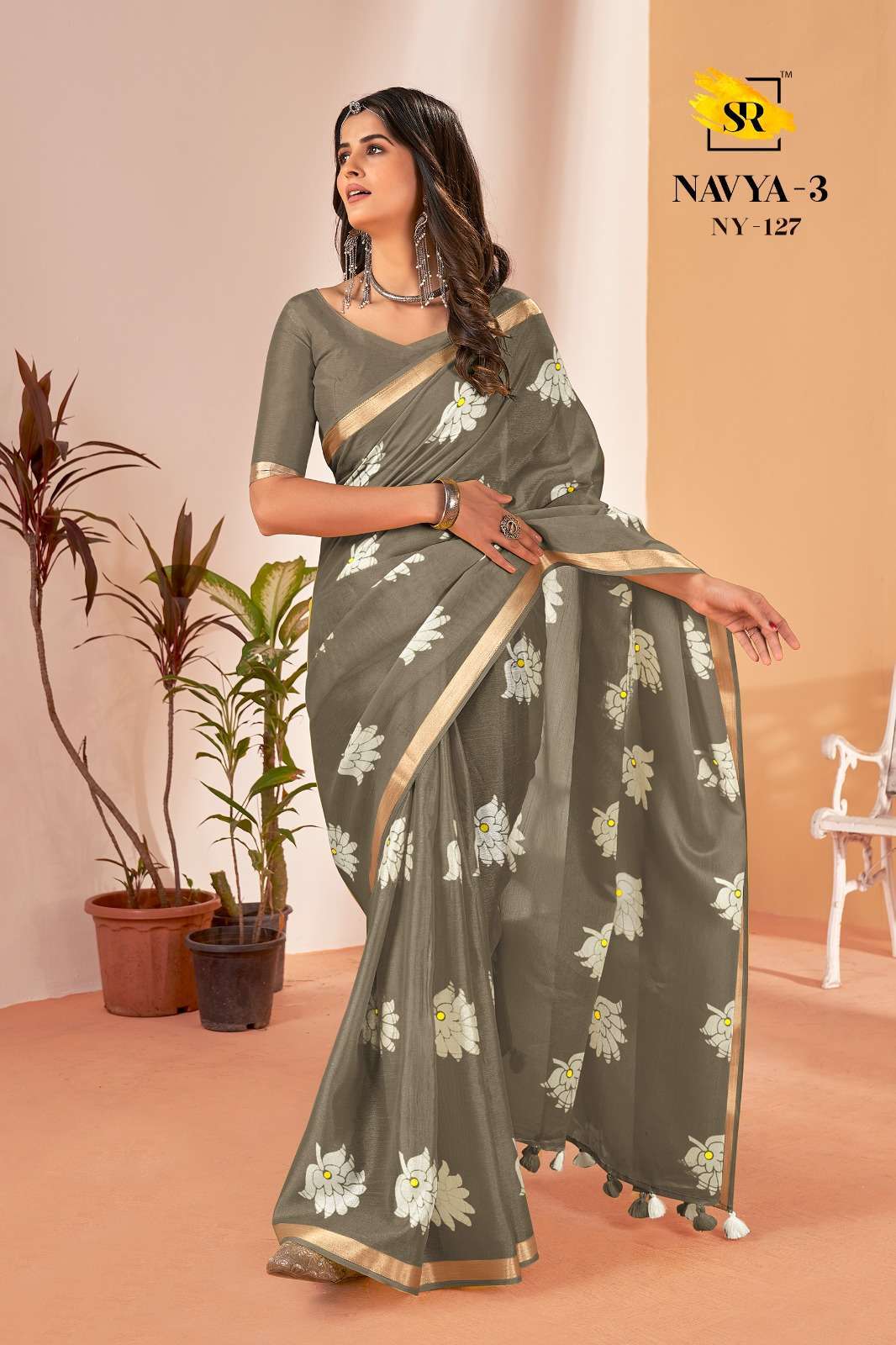 sr saree navya vol 3 series 121-130 Slub cotton saree