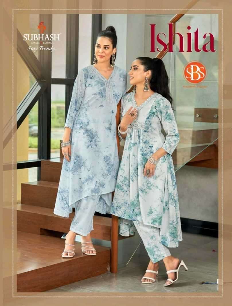 subhash sarees ishita series 4431-4434 crape kurti