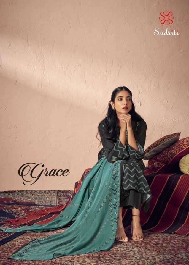 sudriti grace pashmina twill digital print suit 