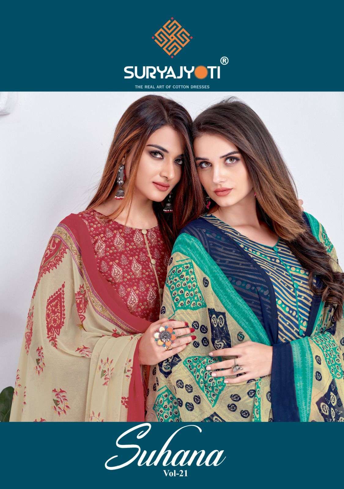 suryajyoti suhana vol 21 series 21001-21010 Cambric Cotton suit