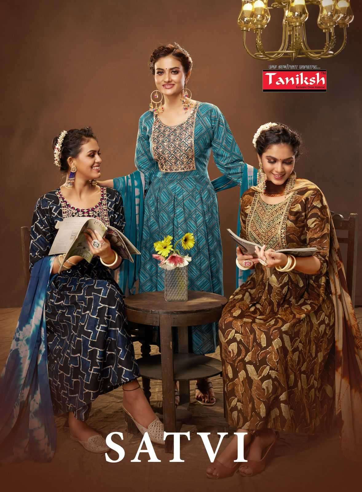 taniksh satvi series 1001-1008 capsule print suit