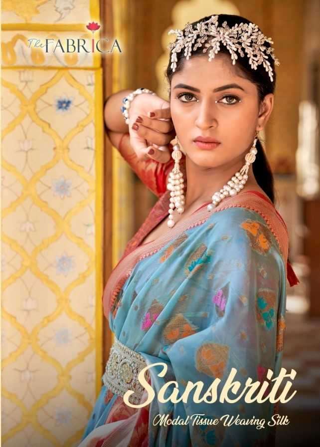 the fabrica sanskriti series 12001-12008 organza Jacquard saree