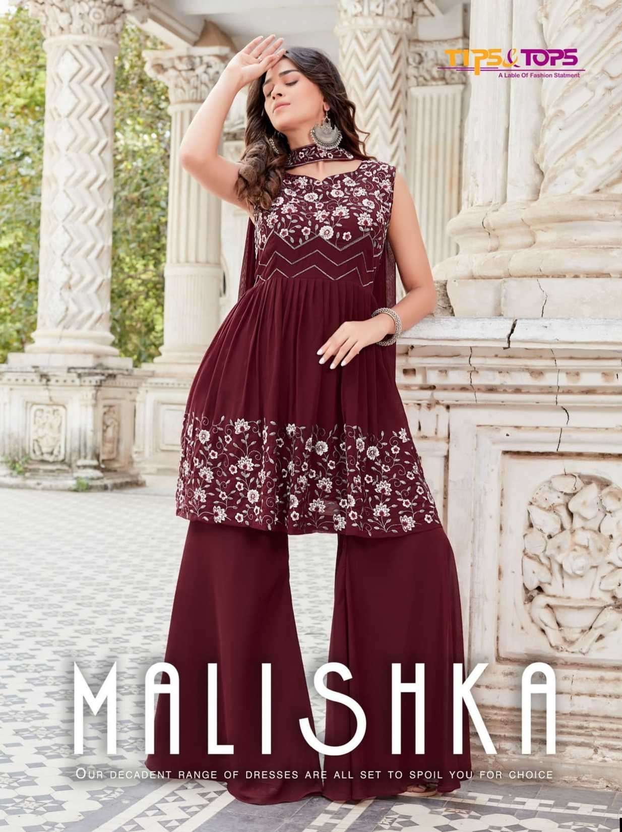 tips & tops malishka series 101-104 Premium Georgette sharara suit