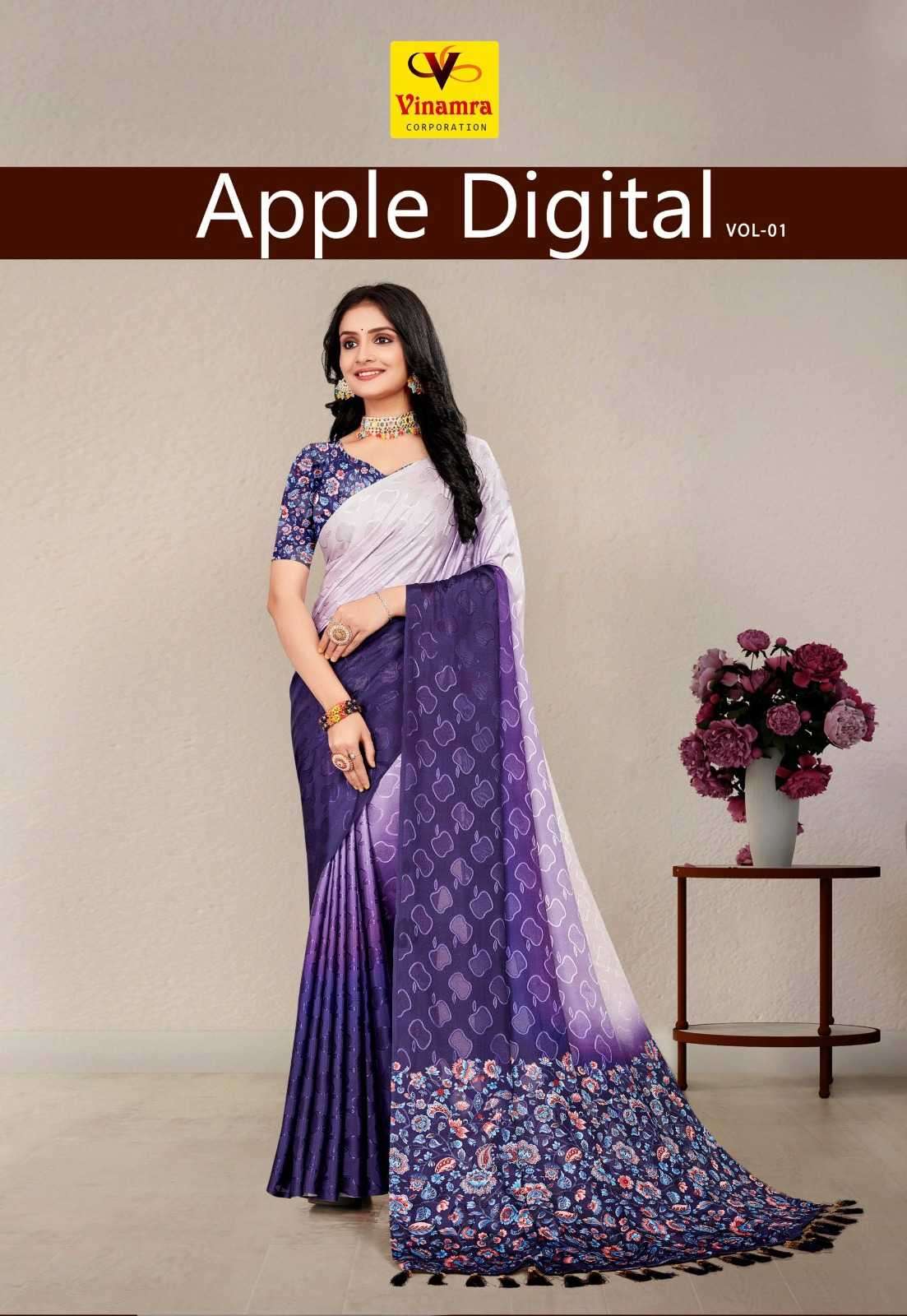 vinamra apple digital vol 1 series 3601-3608 fancy saree
