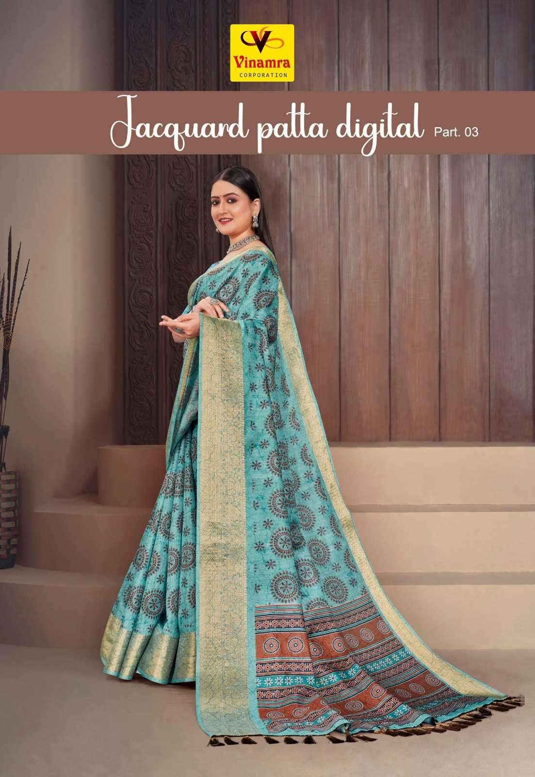vinamra jacquard patta digital vol 3 series 2417-2424 dola sarees