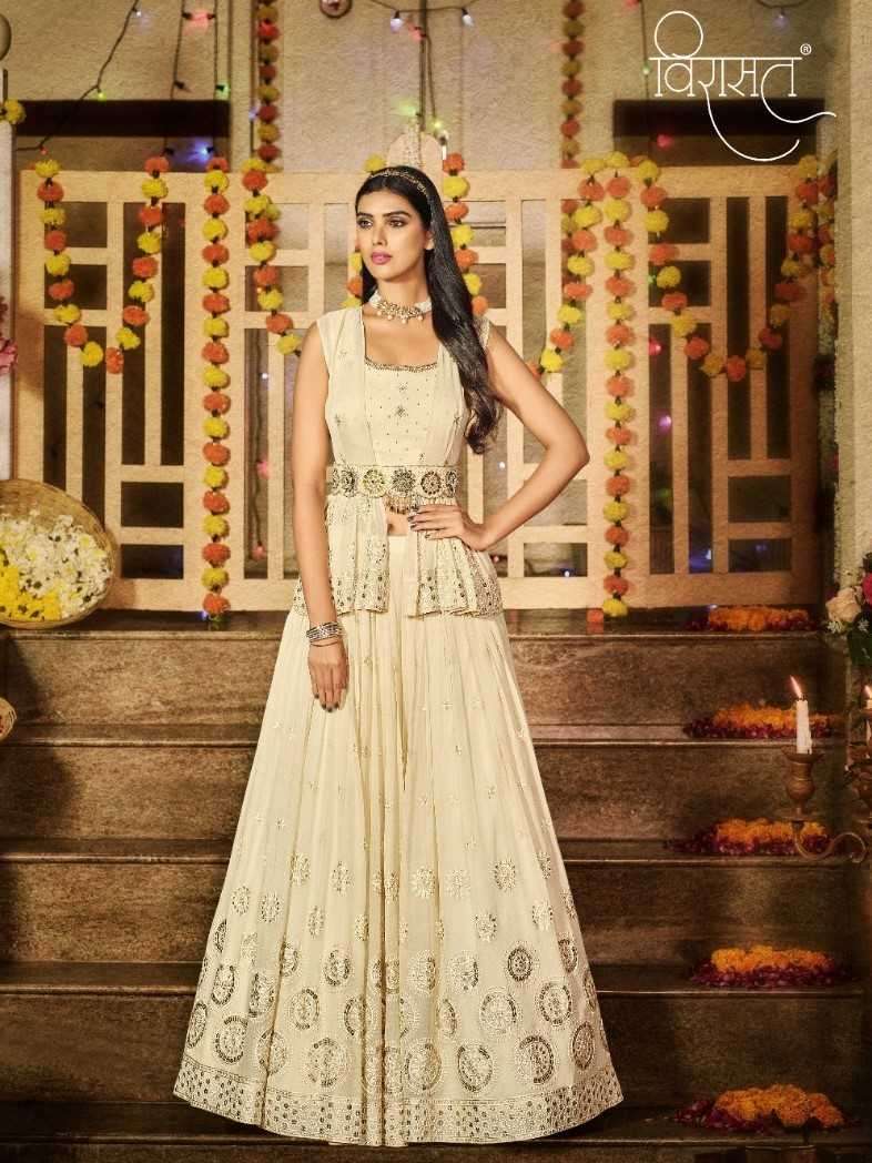 virasat ardhangini series 2004 pure georgette gown with dupatta 