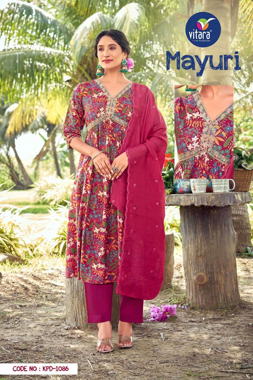 vitara fashion mayuri series 1086-1087 heavy modal viscos print suit