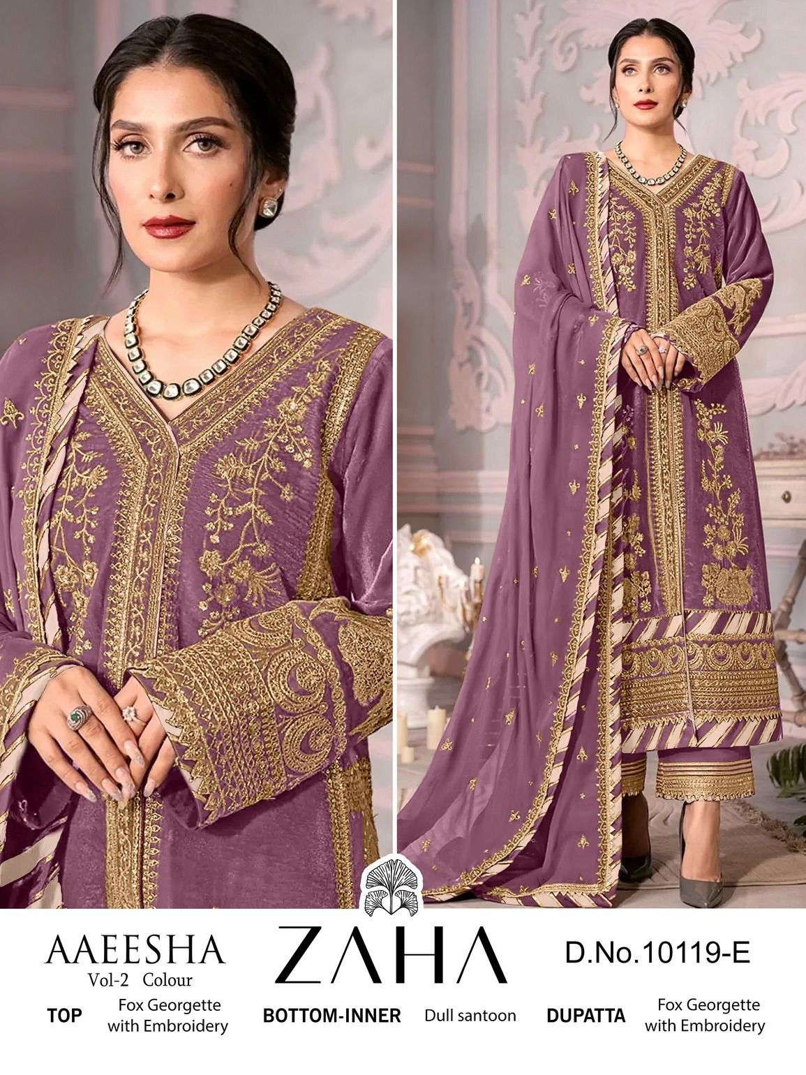 zaha 10119 designer georgette suit 