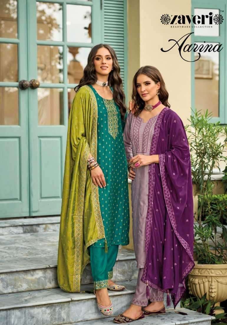 zaveri aarina series 1246-1247 premium silk readymade suit 