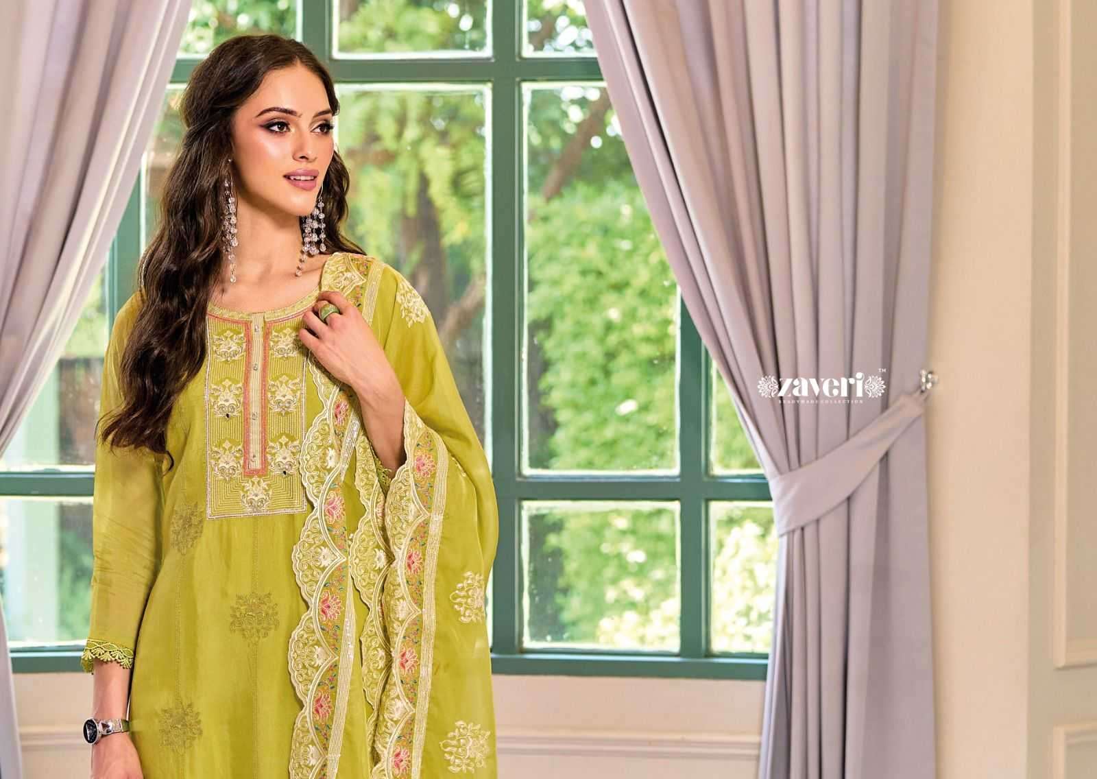 zaveri glory series 1258-1261  soft organza embroidery work suit