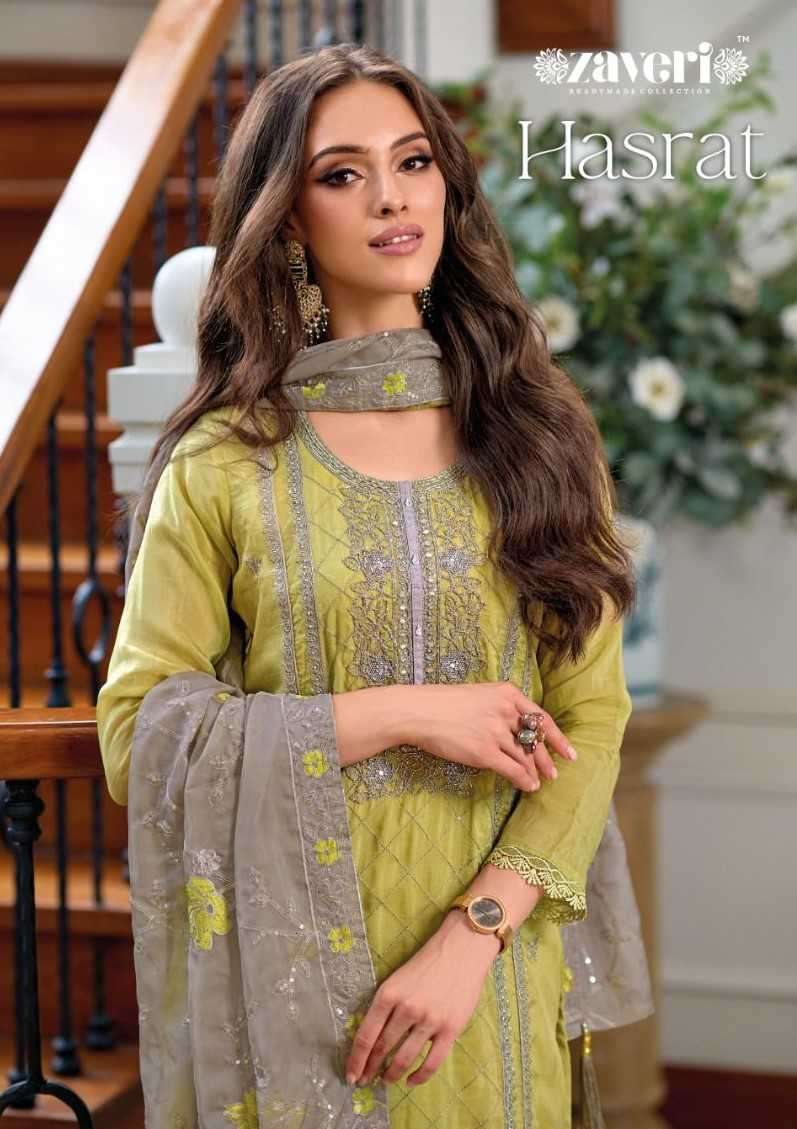 zaveri hasrat series 1251-1253 soft organza emboidery work suit