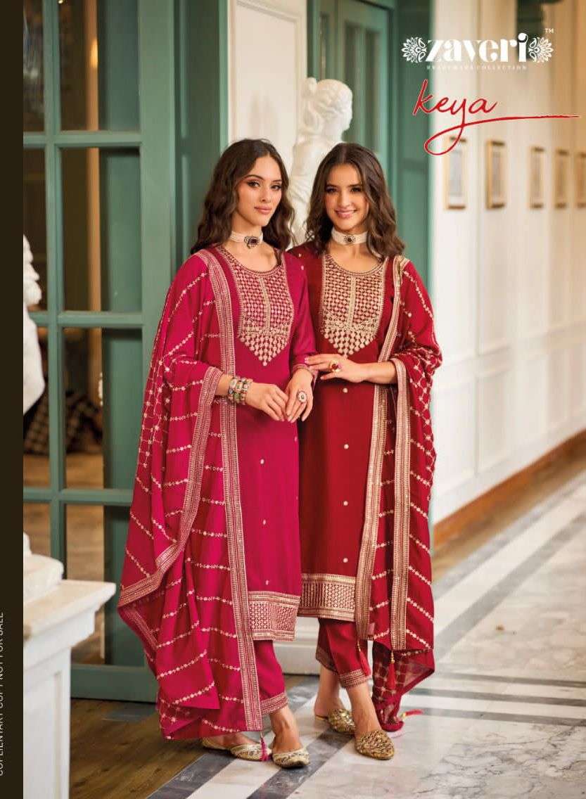 zaveri keya designer premium silk suit 