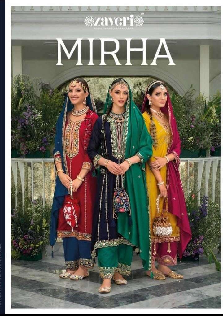 zaveri mirha series 1227-1230 premium silk wholesale salwar kameez in surat
