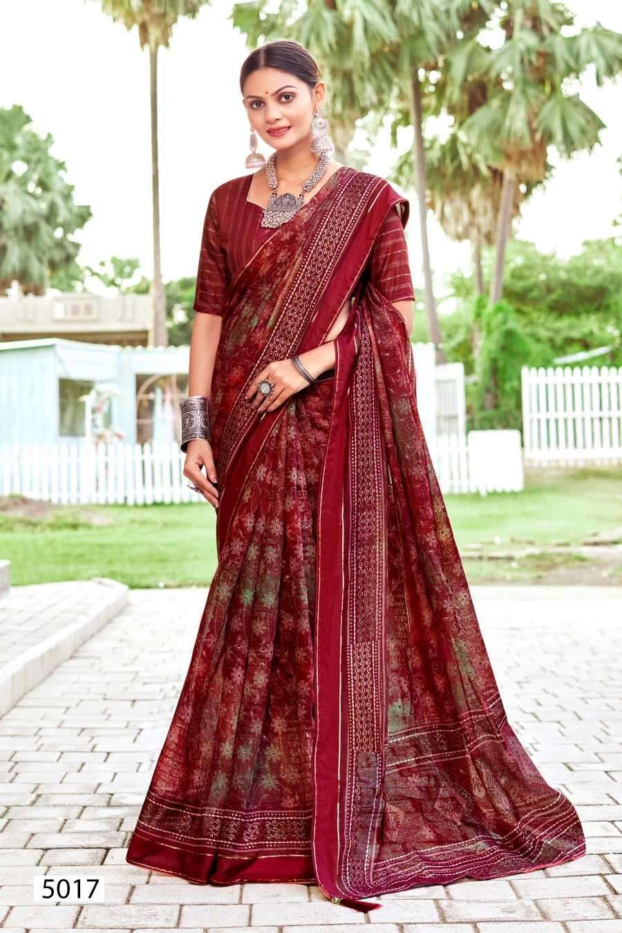 5d designer nancy vol 4 series 5011-5018 cotton saree