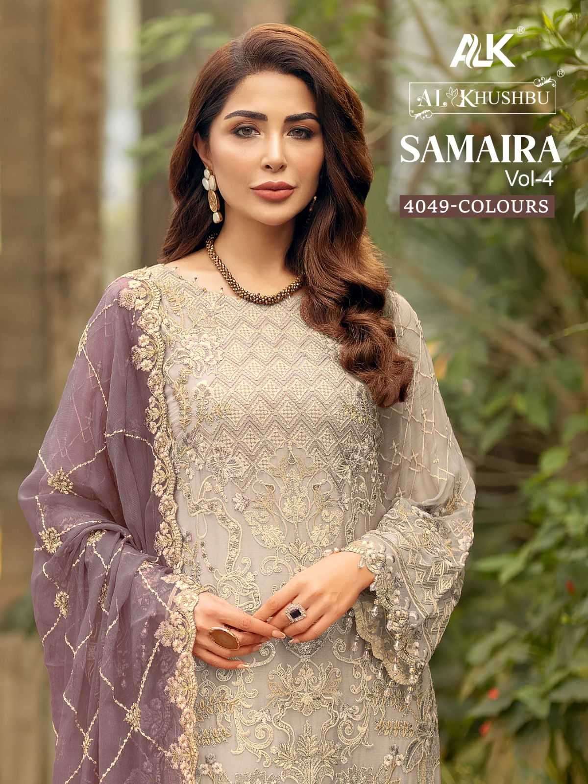 al khushbu samaira vol 4 4049 colours heavy georgetette suit