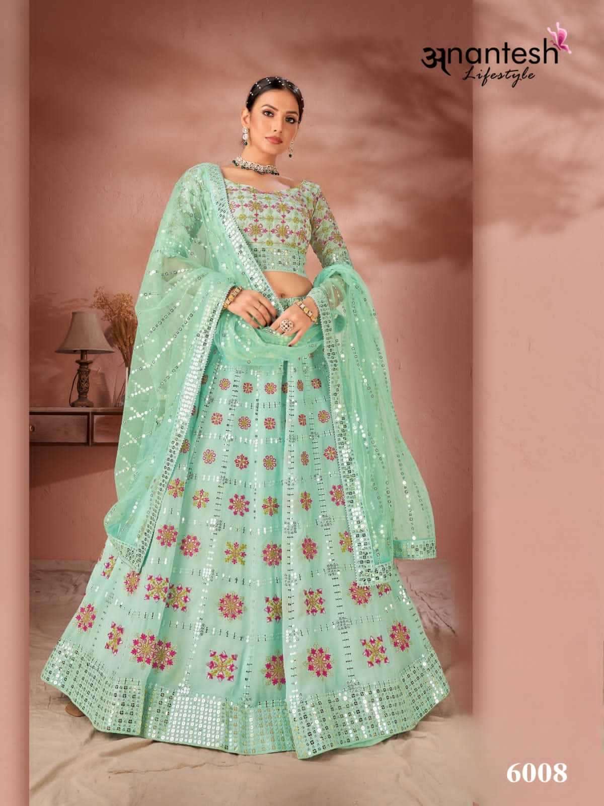 Anantesh maharani vol 2 series 6007-6011 georgette silk lehenga
