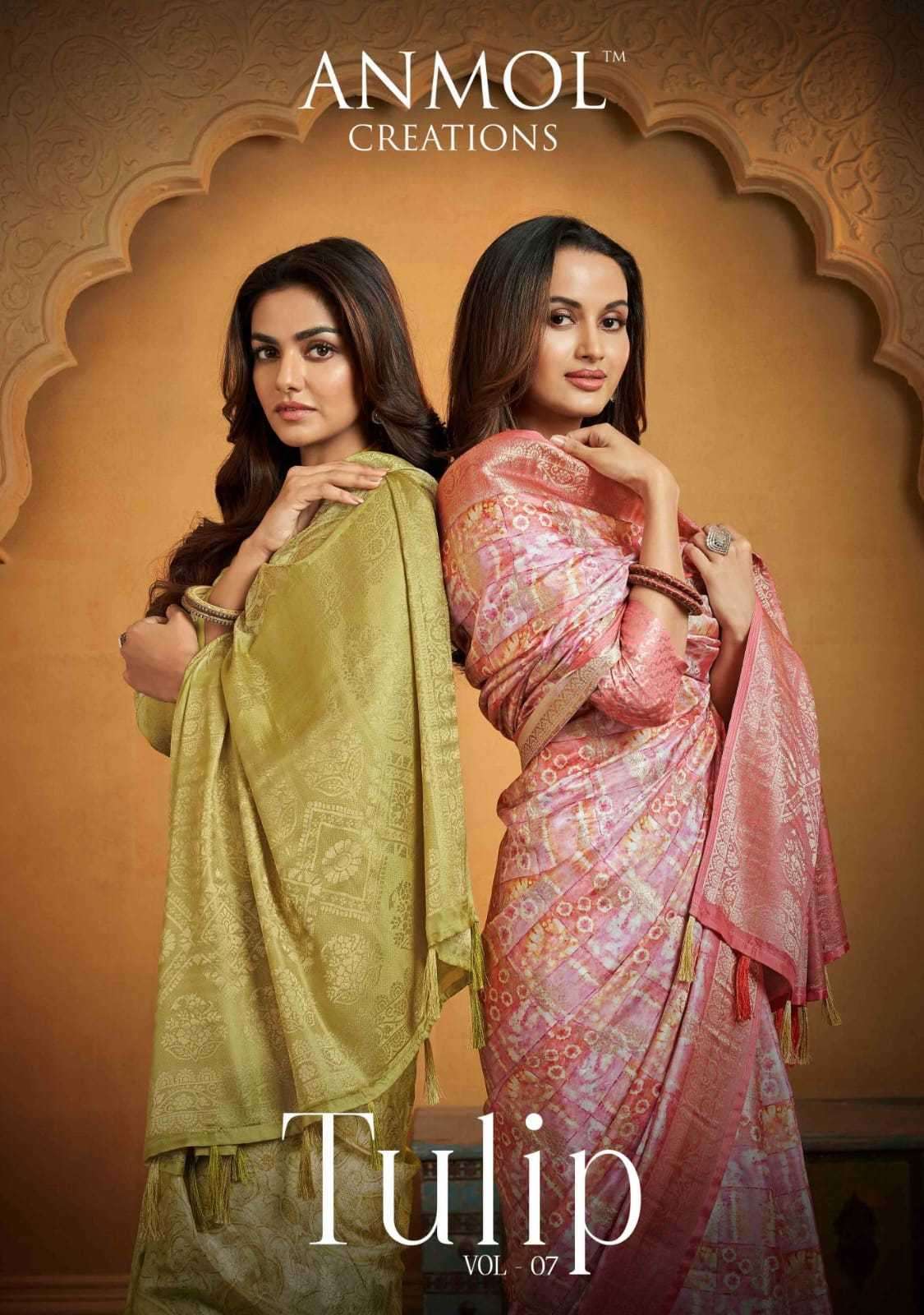 anmol creation tulip vol 7 series 701-710 soft digital print saree