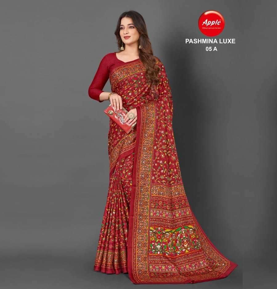 apple sarees pashmina luxe fancy pashmina saree